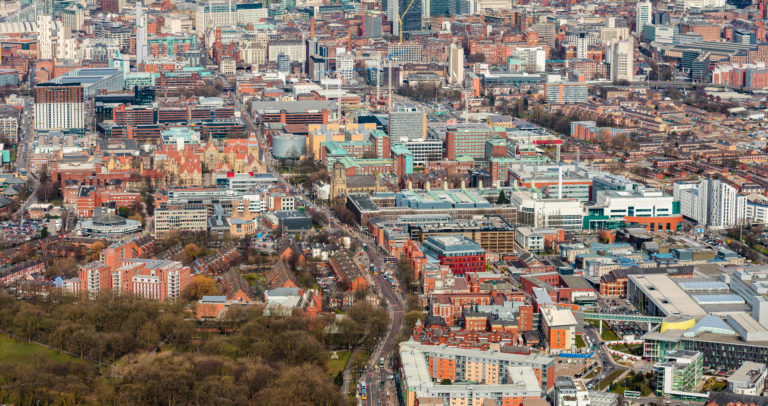 Aerial view of Oxford Road corridor