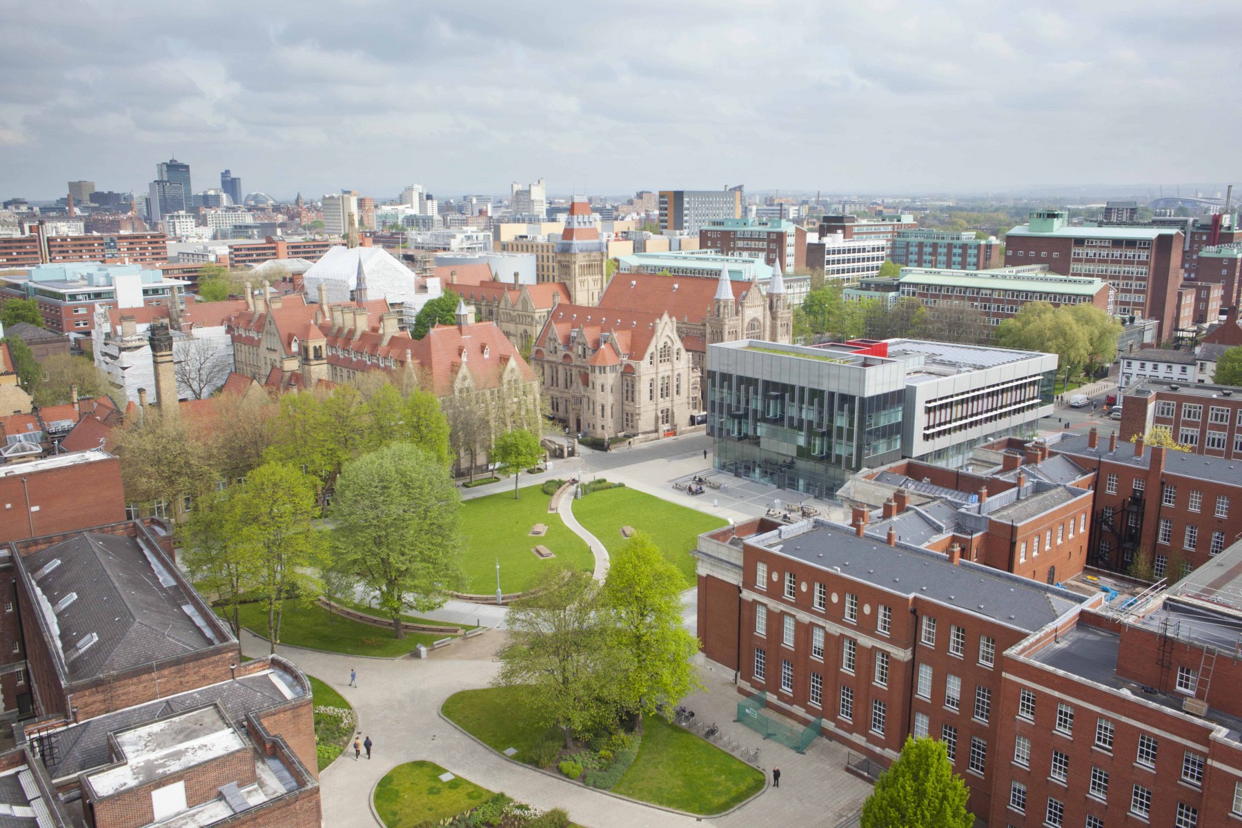 An aerial view of the university of manchester