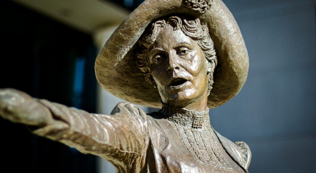 Emmeline Pankhurst statue Rise Up Women that was revealed on International Womens Day 2018