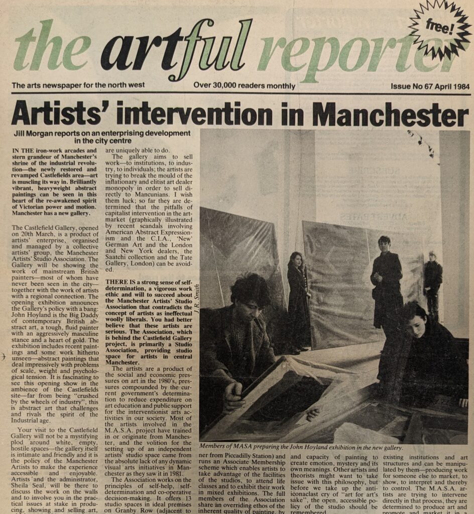 The artful reporter, April 1984. Castlefield Gallery at 40.